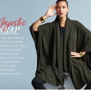 CAbi Majestic Wrap in Olive Green #3477 NWOT o/s